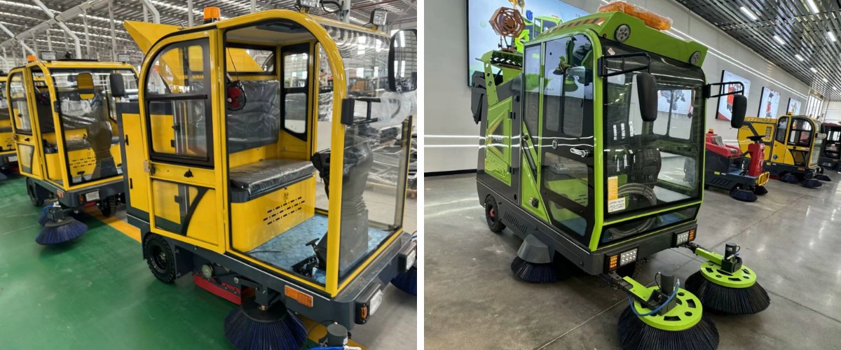 Afrikanischer Kunde besucht Aufsitzkehrmaschine zur Vorführung vor Ort Afrikanischer Kunde besucht Aufsitzkehrmaschine zur Vorführung vor Ort