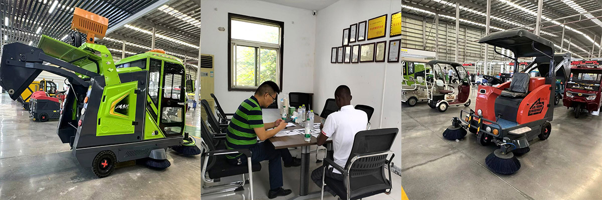 Ivorische Kunden besuchten Keruide, um die Kehrmaschine zu inspizieren und vereinbarten vor Ort eine Kooperationsabsicht